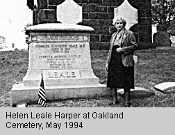 Helen Leale Harper at Oakland Cemetery, May 1994.